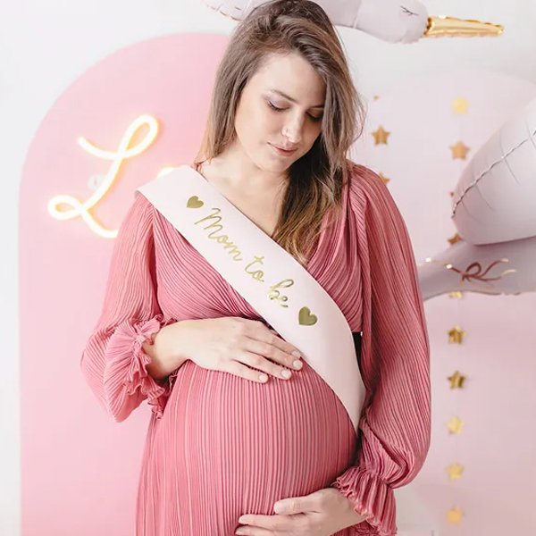 Sash - Mom to be - Ljusrosa/Guld
