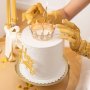 Cake Topper - Krona - Guld med silverkristaller