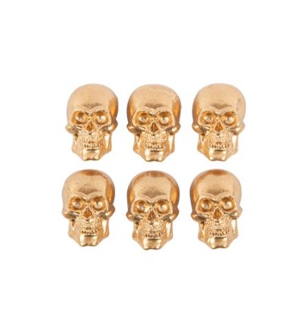 Dödskallar Självhäftande - Guld - 6-pack Dödskallar Självhäftande - Guld - 6-pack