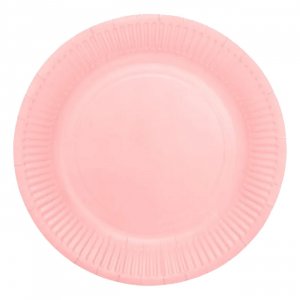 Papptallrikar - Ljusrosa - 18 cm - 8-pack