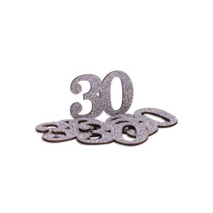 30 �r Bordsdekorationer - Silver - 6-pack