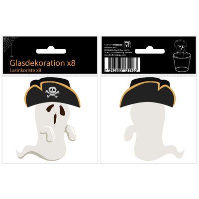 Glasdekorationer - Ghost Pirate - 8-pack
