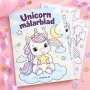 M�larblad - Unicorn/Enh�rning - 8 motiv - A4