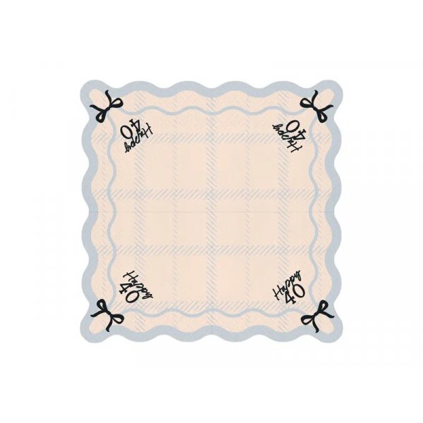 Servetter - Happy 40 - Svart/Vit - 12-pack