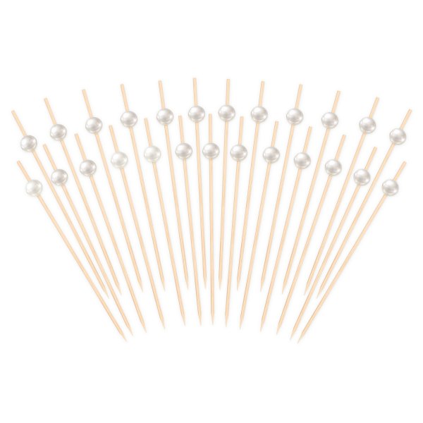 Snackspinnar/Drinkpinnar - Pearl - 12 cm - 25 st