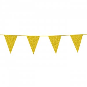 Girlang Vimpel Guld Glitter 6 meter