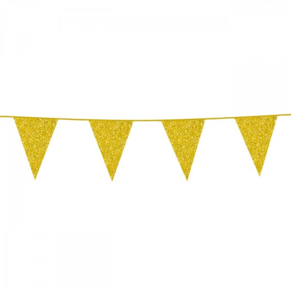 Girlang Vimpel Guld Glitter 6 meter