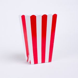 Popcornboxar - Randiga - Rda - 5-pack