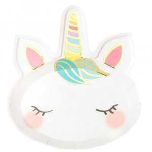 Papptallrikar - Unicorn face - 8-pack