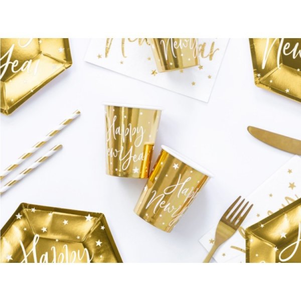 Pappersmuggar \\\"Happy New Year\\\" Guld