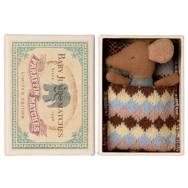 Babymus i matchbox - Sleepy/Wakey - Blå Babymus i matchbox - Sleepy/Wakey - Blå
