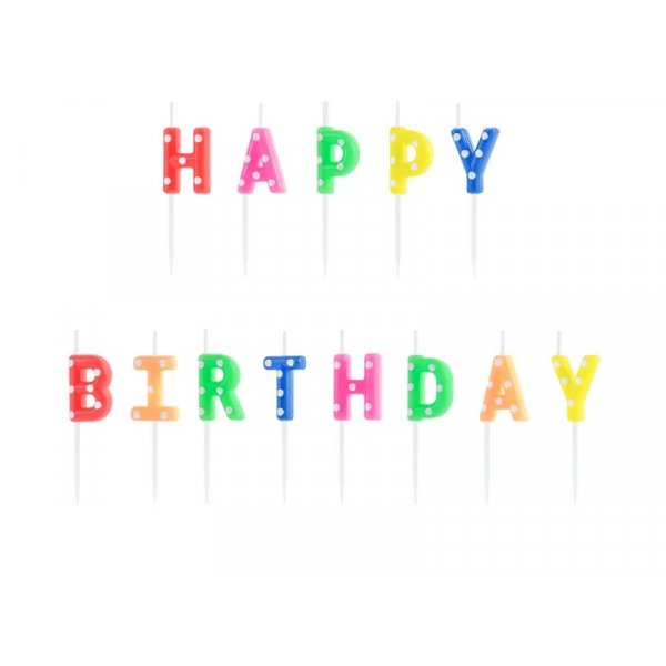 F�delsedagsljus - \\\"Happy Birthday\\\" - Mixade f�rger - 2,5 c,