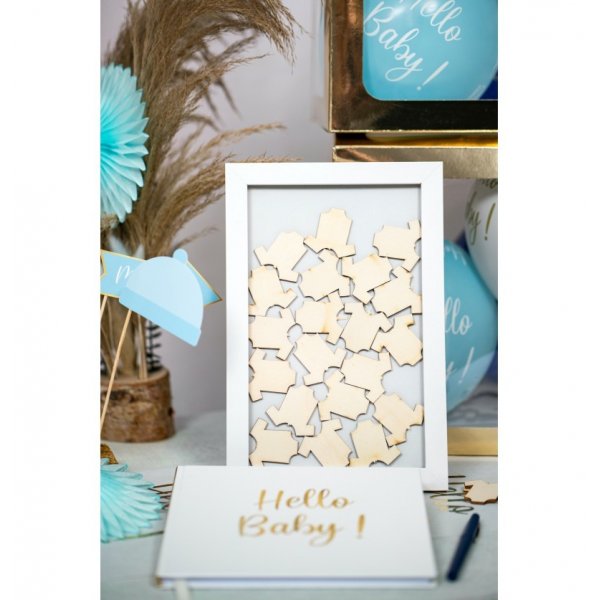 Gästbokstavla - Babyshower - Vit Gästbokstavla - Babyshower - Vit