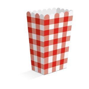 Snackaskar - R�da rutor - 6,3�4,4�13,5 cm - 8-pack