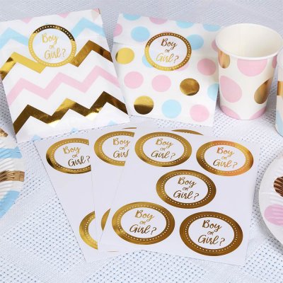 Stickers - Boy or girl - Guld - 25-pack