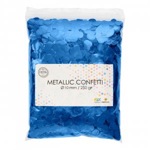 Konfetti - Bl� Metallic - Runda 10mm - 250g