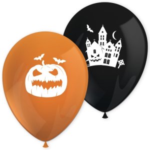 Ballonger med tryck - Halloween - 8-pack