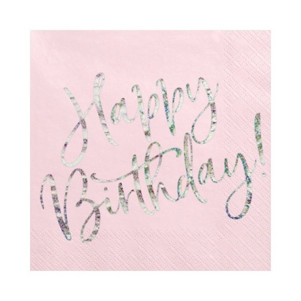 Servetter Rosa Happy Birthday