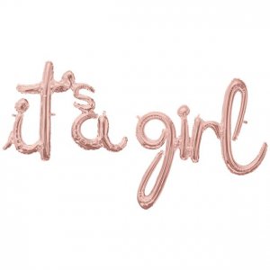 Folieballong - It's a girl - Ros�guld