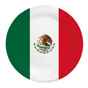 Papptallrikar - Mexico - 23 cm - 8-pack