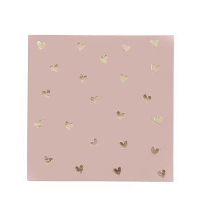 Kaffeservetter med hj�rtan - Rosa - 20-pack