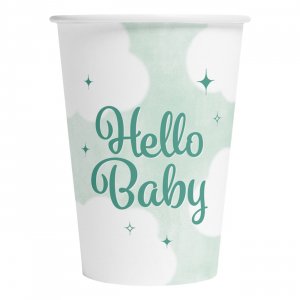 Pappmuggar Hello Baby mintgr�n 8-pack