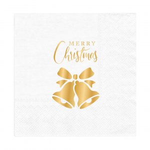 Servetter - Vita - Merry Christmas - 33x33 cm - 10-pack