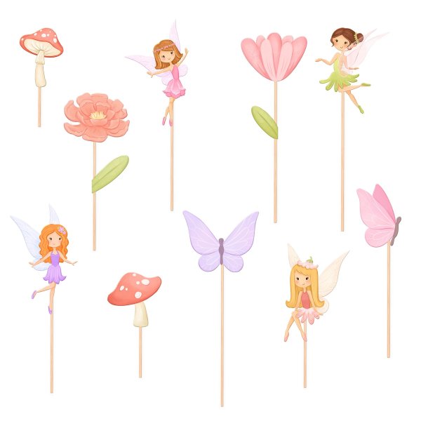 Cake toppers - Fairy / �lva - 10-pack