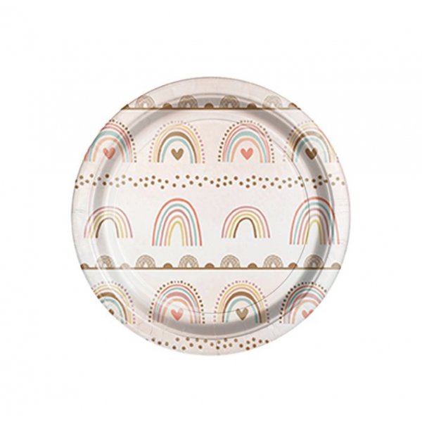 Desserttallrikar - Boho Rainbow - 8-pack