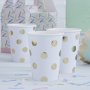 Pappmuggar - Golden Dots - 8-pack