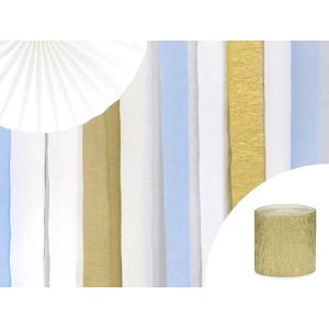 Streamers i kr�ppapper - Guld - 10m - 4-pack