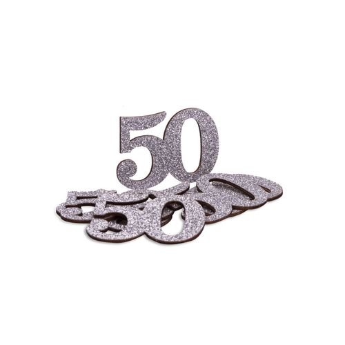 50 �r Bordsdekorationer - Silver - 6-pack