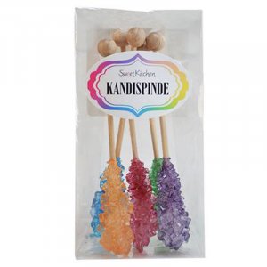 Sockerklubbor - Kristalliserat socker - Mixade f�rger - SweetKitchen - 5 st