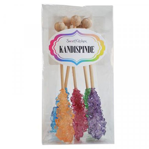 Sockerklubbor - Kristalliserat socker - Mixade f�rger - SweetKitchen - 5 st