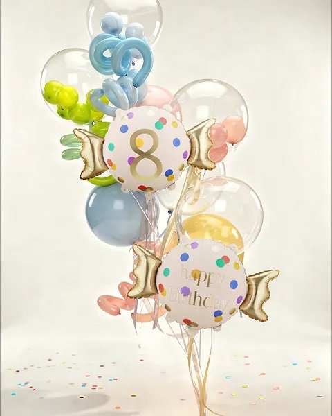 Folieballong - Happy Birthday - Candy - 61x37 cm