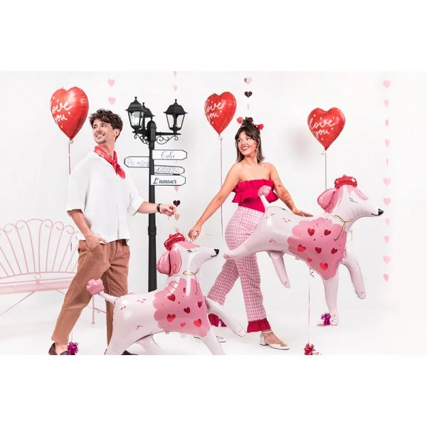 Folieballong - Rtt hjrta - Love You