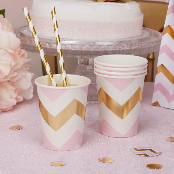 Pappmuggar - Pattern Works - Rosa - 8-pack