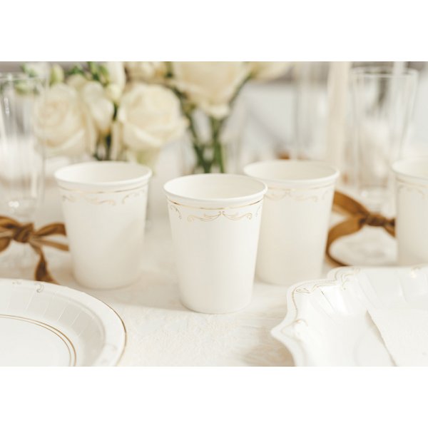 Pappersmugg med ornament - Vit