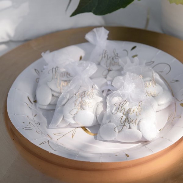 Organzapsar - Thank you - Guld - 6-pack