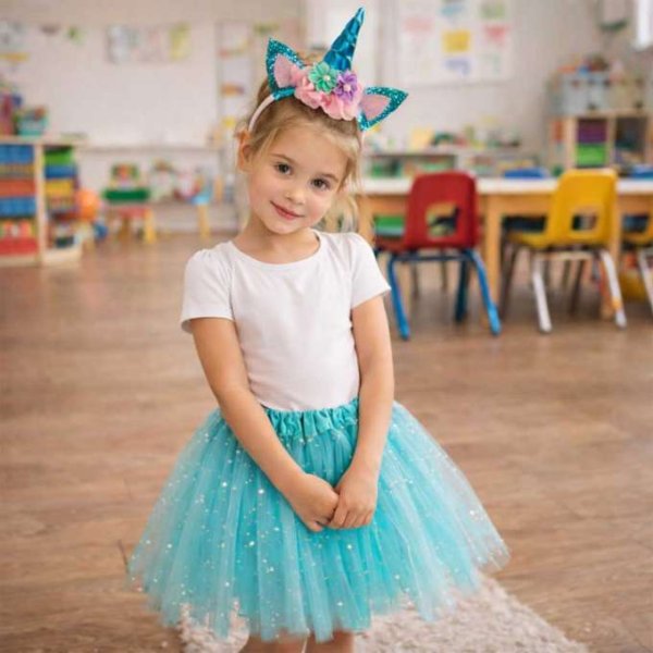 Maskeraddräkt Enhörning med diadem och kjol Blå 3-6 år Maskeraddräkt Enhörning med diadem och kjol Blå 3-6 år