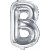 Bokstavsballonger - Silver - 35 cm - Bokstav: B