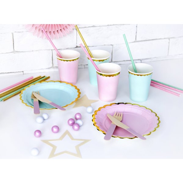 Pappmuggar - Rosa - Guldkant - 6-pack Pappmuggar - Rosa - Guldkant - 6-pack