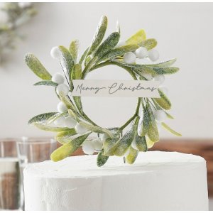 Cake topper - Krans - Merry Christmas