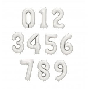 Sifferballong - Matt silver - 86 cm Sifferballong - Matt silver - 86 cm