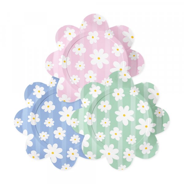 Papptallrikar - Sommarblommor - 23 cm - 8-pack