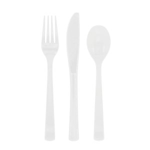 Bestick - Vit - 18-pack