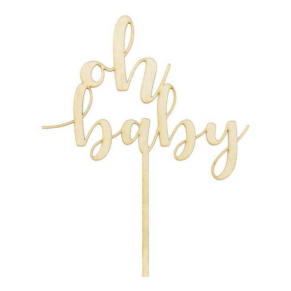 Cake Topper - Oh Baby - Trä Cake Topper - Oh Baby - Trä
