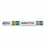 Sidenband - Sverige - Vitt med svenska flaggan - 5m
