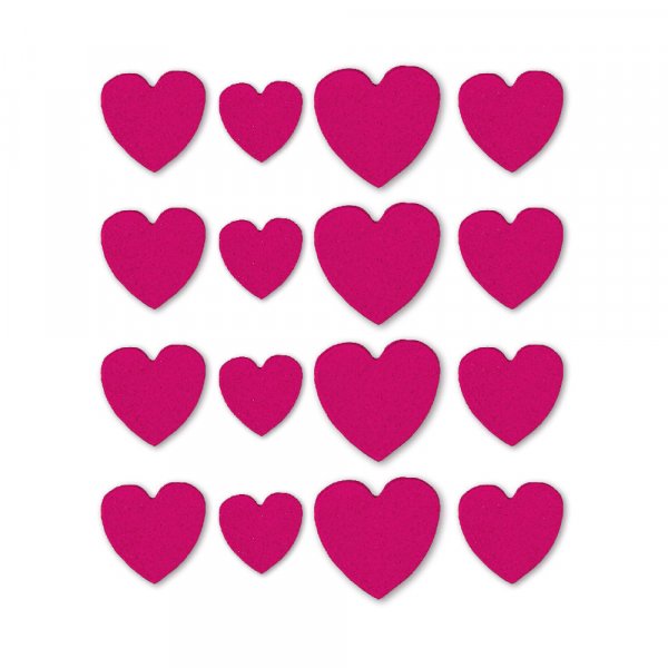 Sockerdekorationer - Rda hjrtan - 16-pack