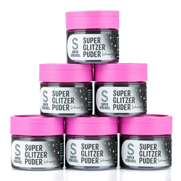 Ätbart glitter - Super Streusel- SuperLustreDust - Svart - 10 g Ätbart glitter - Super Streusel- SuperLustreDust - Svart - 10 g